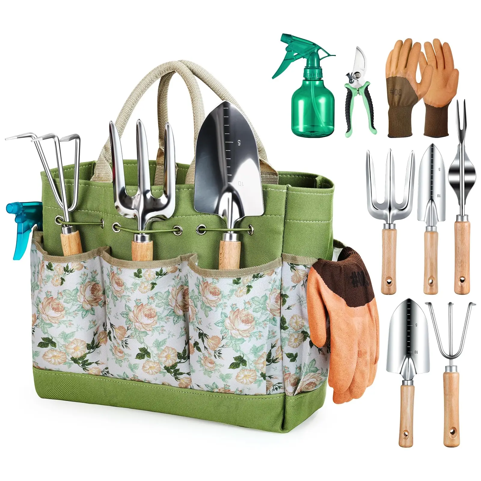 Spade Digging Fork - 9PCS 스테인리스 스틸 정원 손 도구